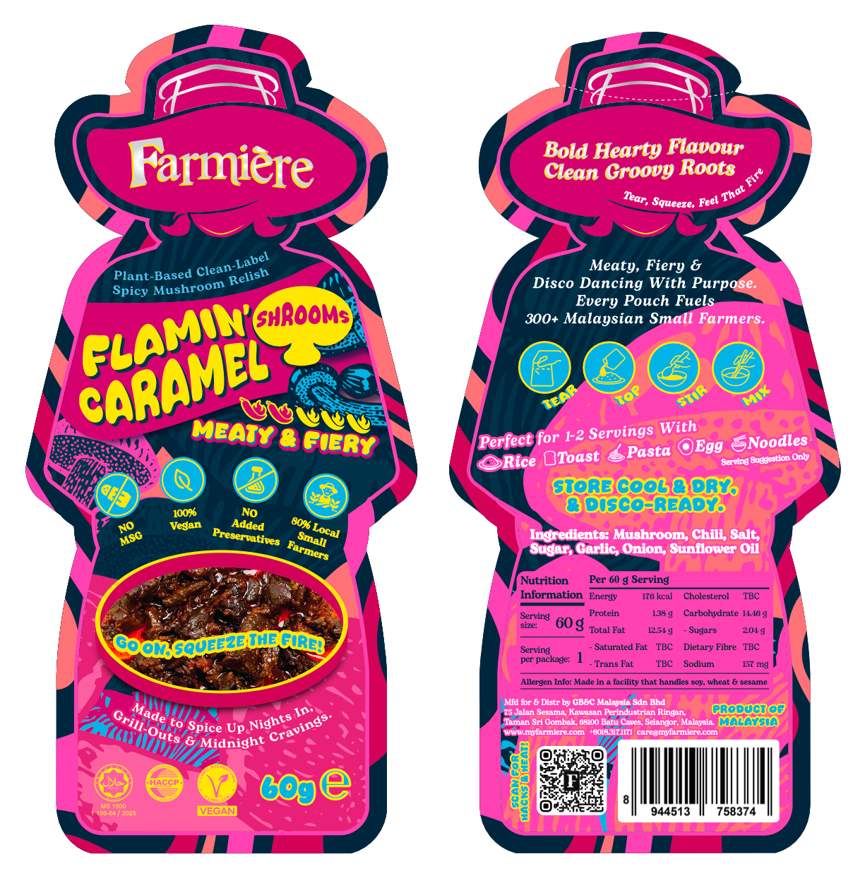 🔥 Flamin’ Caramel Shrooms - 60g Groove Pouch