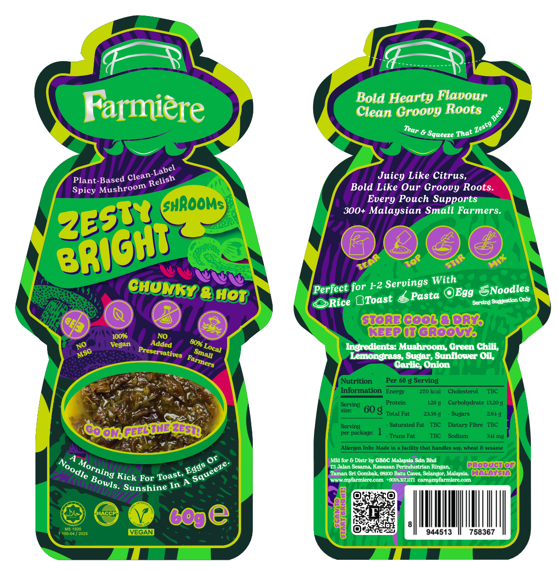 Zesty Bright Shrooms - 60g Groove Pouch