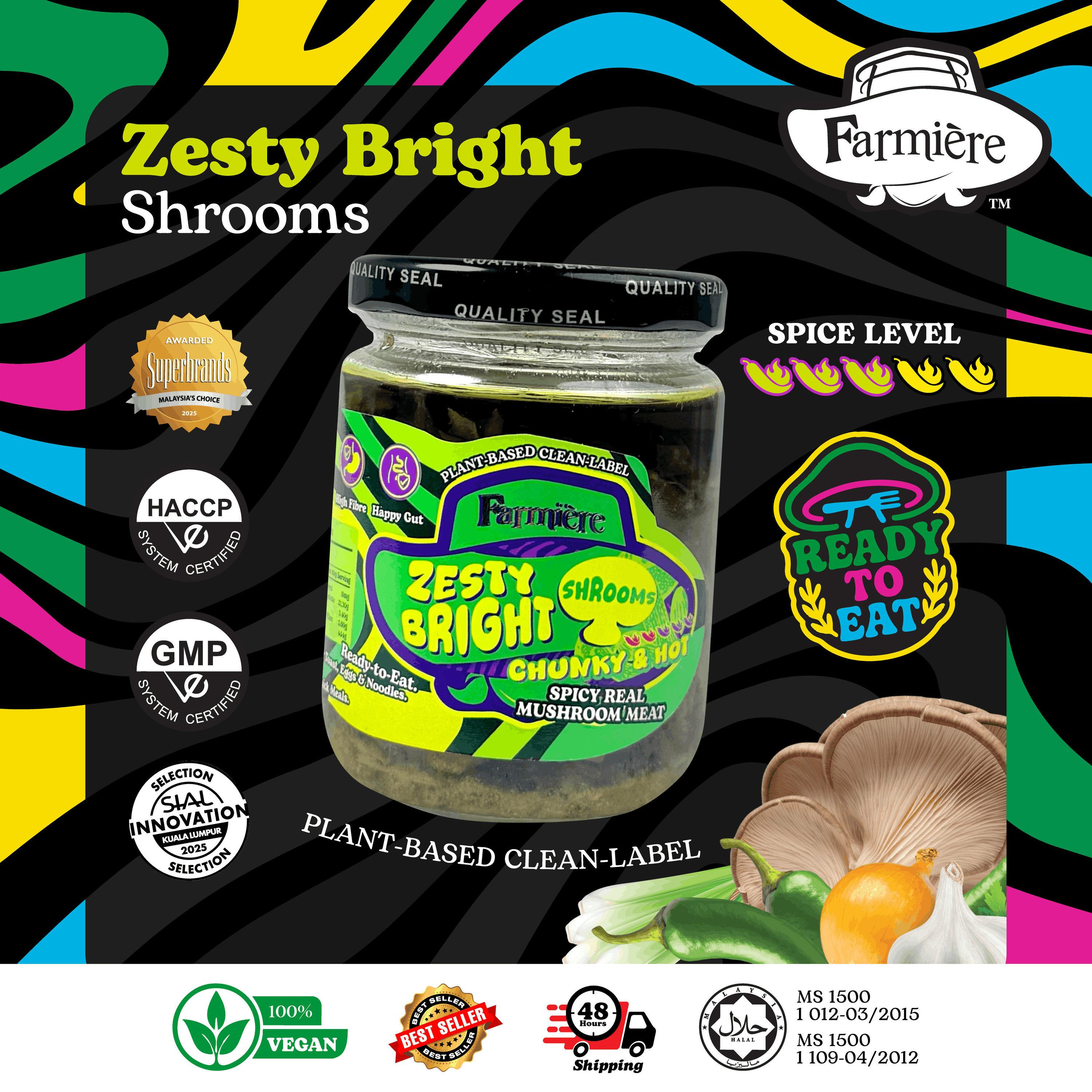🥗 Zesty Bright Shrooms - 180g Maison Jar